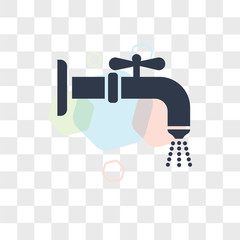 Water tap vector icon isolated on transparent background, Water tap logo design