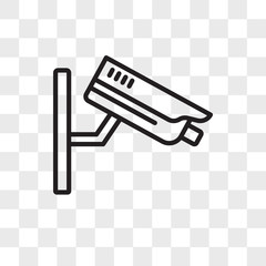Security camera vector icon isolated on transparent background, Security camera logo design