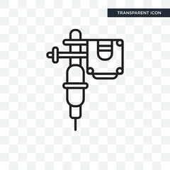 Tattoo machine vector icon isolated on transparent background, Tattoo machine logo design