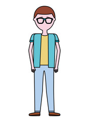 young man with eyeglasses avatar character