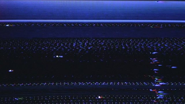 Arstistic analog glitch on old cathode screen.