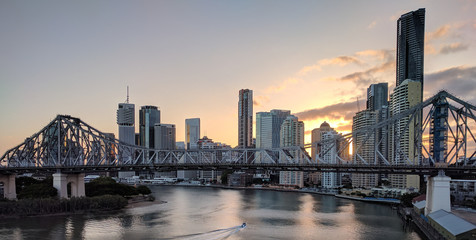 Fototapeta na wymiar Brisbane Skyline and Bridge