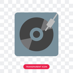 Turntable vector icon isolated on transparent background, Turntable logo design