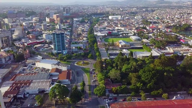 Upper view of Guatemala City in a sunny beautiful day.