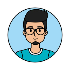 young and casual man with glasses and beard