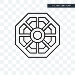 Pa kua mirror vector icon isolated on transparent background, Pa kua mirror logo design