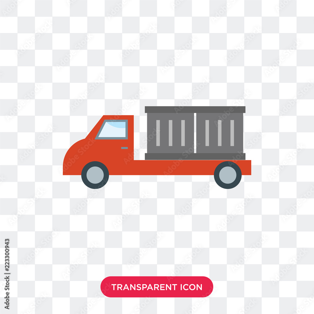 Poster Delivery truck vector icon isolated on transparent background, Delivery truck logo design