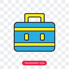 Suitcase vector icon isolated on transparent background, Suitcase logo design