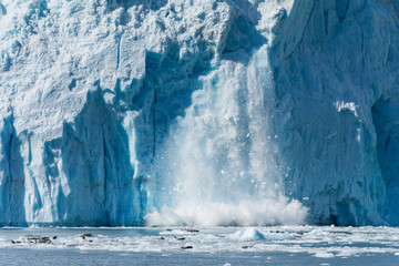 An Actively Calving Glacier in the Gulf of Alaska, in Aialik Bay