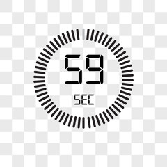 The 59 seconds vector icon isolated on transparent background, The 59 seconds logo design