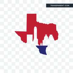 state of Texas vector icon isolated on transparent background, state of Texas logo design
