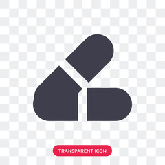 Pills vector icon isolated on transparent background, Pills logo design