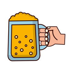 hand with beer jar beverage icon