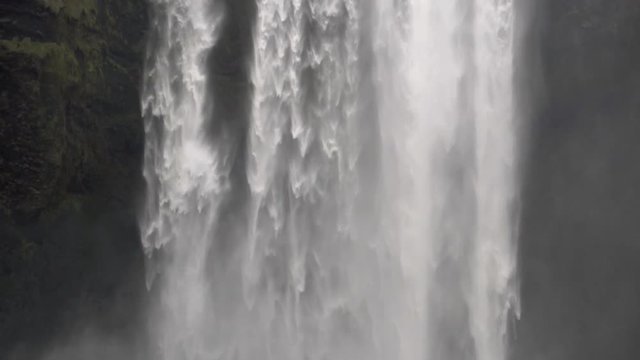 Skoga foss in Iceland. Slow motion. HD.