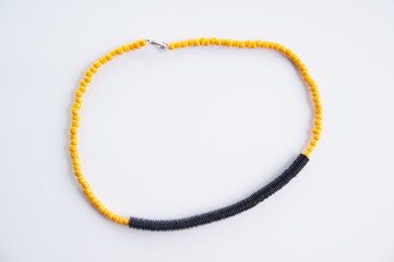 Handmade necklace on white
