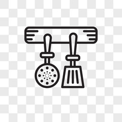 Obraz premium Kitchen utensils vector icon isolated on transparent background, Kitchen utensils logo design