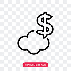 Cloud vector icon isolated on transparent background, Cloud logo design