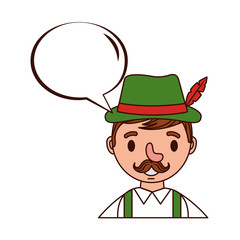 german man talking with typical costume