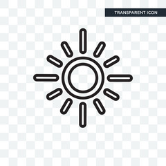 Sun vector icon isolated on transparent background, Sun logo design