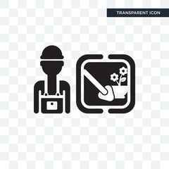 Gardener vector icon isolated on transparent background, Gardener logo design