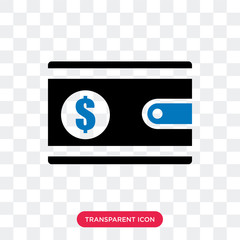 Wallet vector icon isolated on transparent background, Wallet logo design