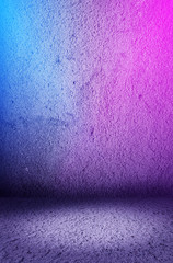 interior with neon lights