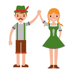 german couple with typical costume