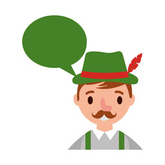 german man talking with typical costume