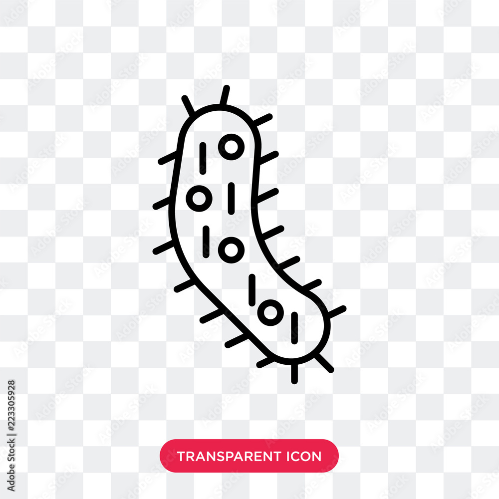 Wall mural Bacteria vector icon isolated on transparent background, Bacteria logo design