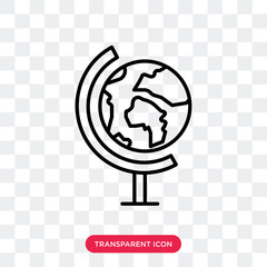 Earth globe vector icon isolated on transparent background, Earth globe logo design