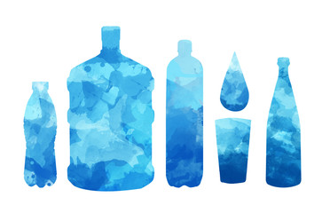 water bottle illustration on white background