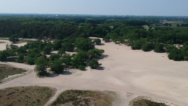 Drone flying over dunes Holland