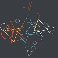 Geometric Memphis Background. Simple Pattern for Postcard, Print, Banner or Poster. Modern Abstract Background. Vector Texture in Trendy Minimalistic Style