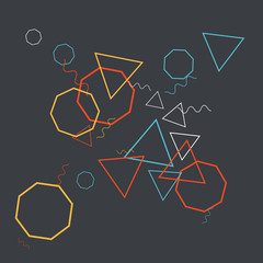 Geometric Memphis Background. Simple Pattern for Postcard, Print, Banner or Poster. Modern Abstract Background. Vector Texture in Trendy Minimalistic Style