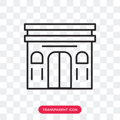 Arc de triomphe vector icon isolated on transparent background, Arc de triomphe logo design