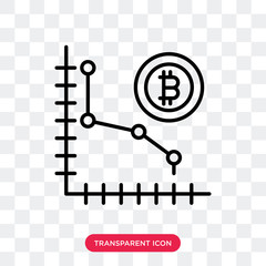 Bitcoin vector icon isolated on transparent background, Bitcoin logo design