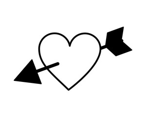 arrow heart isolated icon