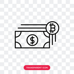 Obraz premium Bitcoin vector icon isolated on transparent background, Bitcoin logo design