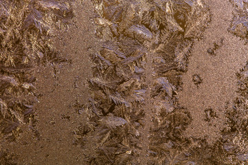 Beautiful nature pattern on frosted glass for background. Toned