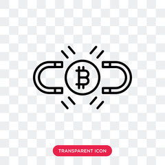Bitcoin vector icon isolated on transparent background, Bitcoin logo design