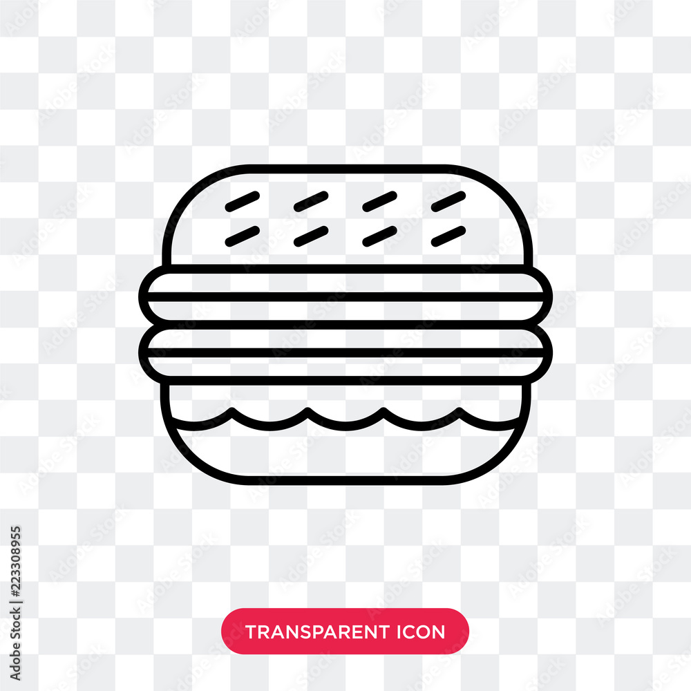 Wall mural Burger vector icon isolated on transparent background, Burger logo design