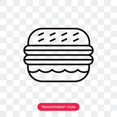 Burger vector icon isolated on transparent background, Burger logo design