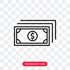 Cash vector icon isolated on transparent background, Cash logo design