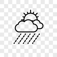 Rain vector icon isolated on transparent background, Rain logo design