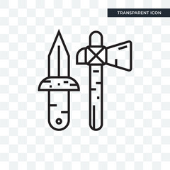 Axe vector icon isolated on transparent background, Axe logo design