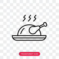 Roast chicken vector icon isolated on transparent background, Roast chicken logo design