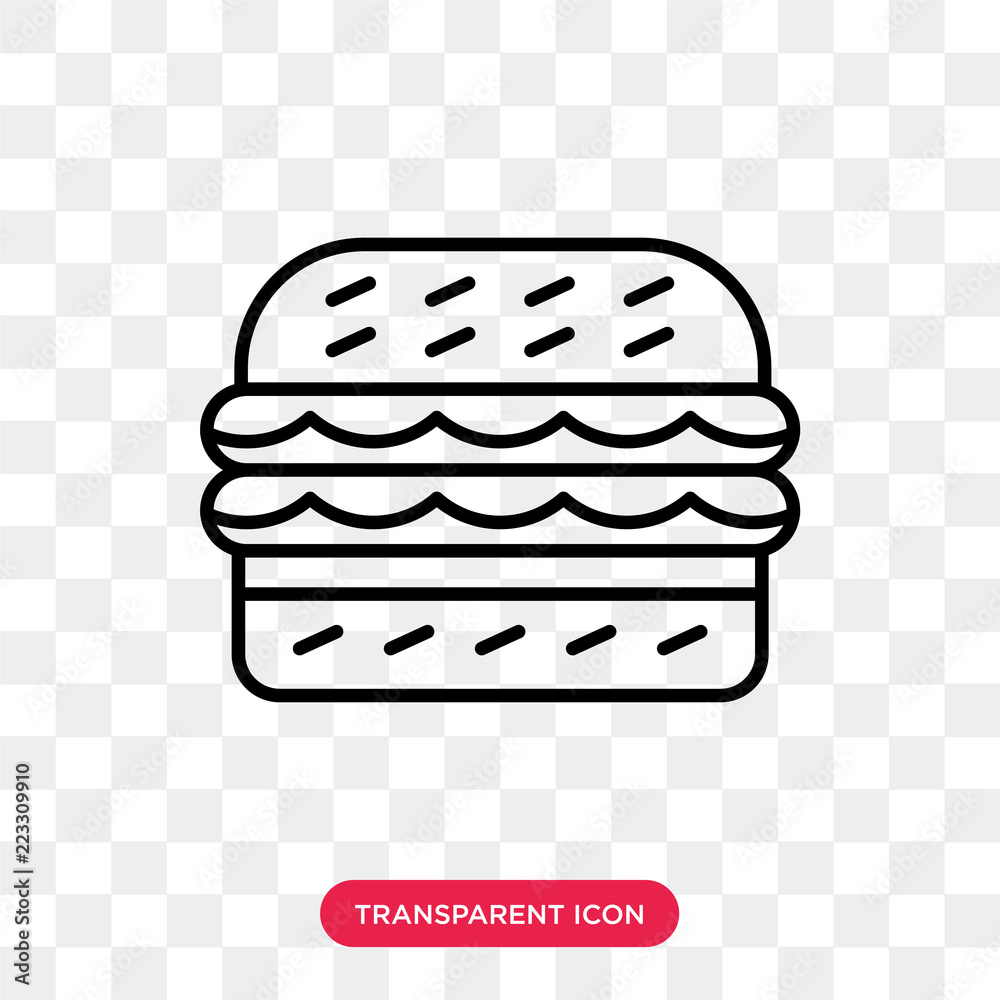 Wall mural Hamburger vector icon isolated on transparent background, Hamburger logo design - Wall murals