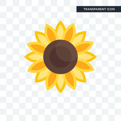Sunflower vector icon isolated on transparent background, Sunflower logo design