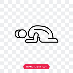Obraz premium Sujud Posture vector icon isolated on transparent background, Sujud Posture logo design