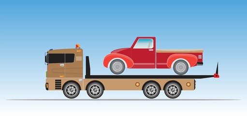 Fototapeta premium Slide on tow truck for emergency